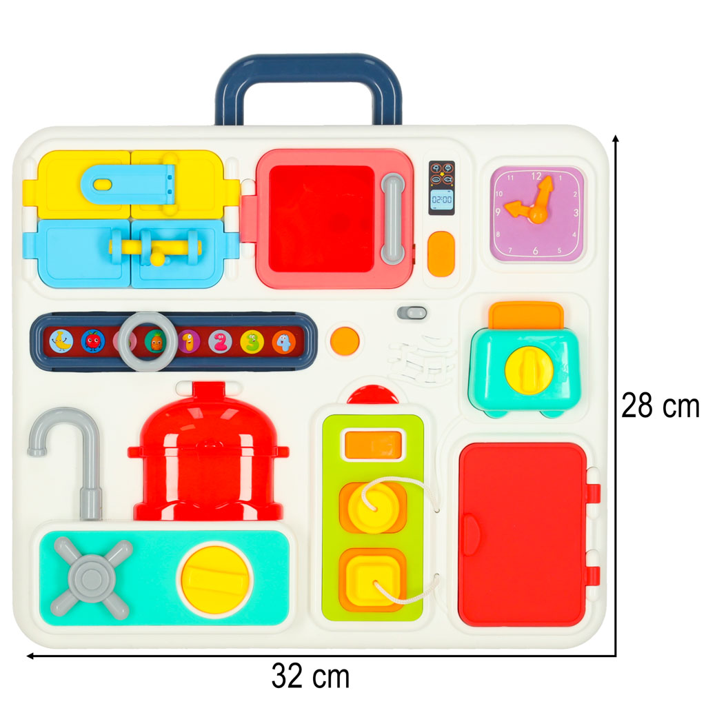 Sensory-manipulation-board-montessori-kitchen-clock-light-sound-171312 Montessori senzorička ploča za manipulaciju – kuhinja, sat, svjetlo i zvuk