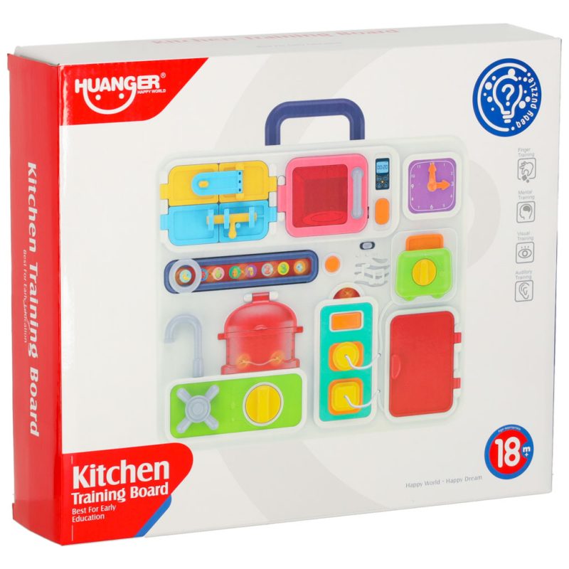 Sensory-manipulation-board-montessori-kitchen-clock-light-sound-171313 Montessori senzorička ploča za manipulaciju – kuhinja, sat, svjetlo i zvuk