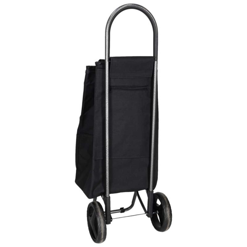 Kolica za kupovinu s kotačima i izoliranim džepom, 95 cm, crna