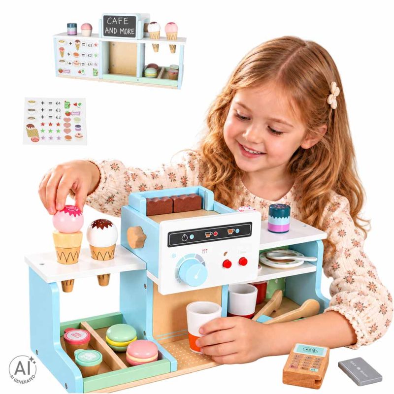 Wooden-cafe-and-bakery-for-kids-coffee-machine-cupcakes-ice-cream-desserts-192076 Drveni kafić i pekarnica za djecu s aparatom za kavu, kolačićima, sladoledom i slasticama