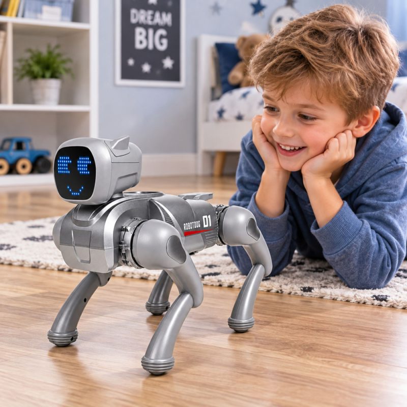 eng_pl_AI-Robot-Dog-Remote-Controlled-RC-Bluetooth-App-Programmable-Silver-32783_3 AI robotski pas – daljinski upravljan (RC/Bluetooth/Aplikacija), programabilan, srebrni