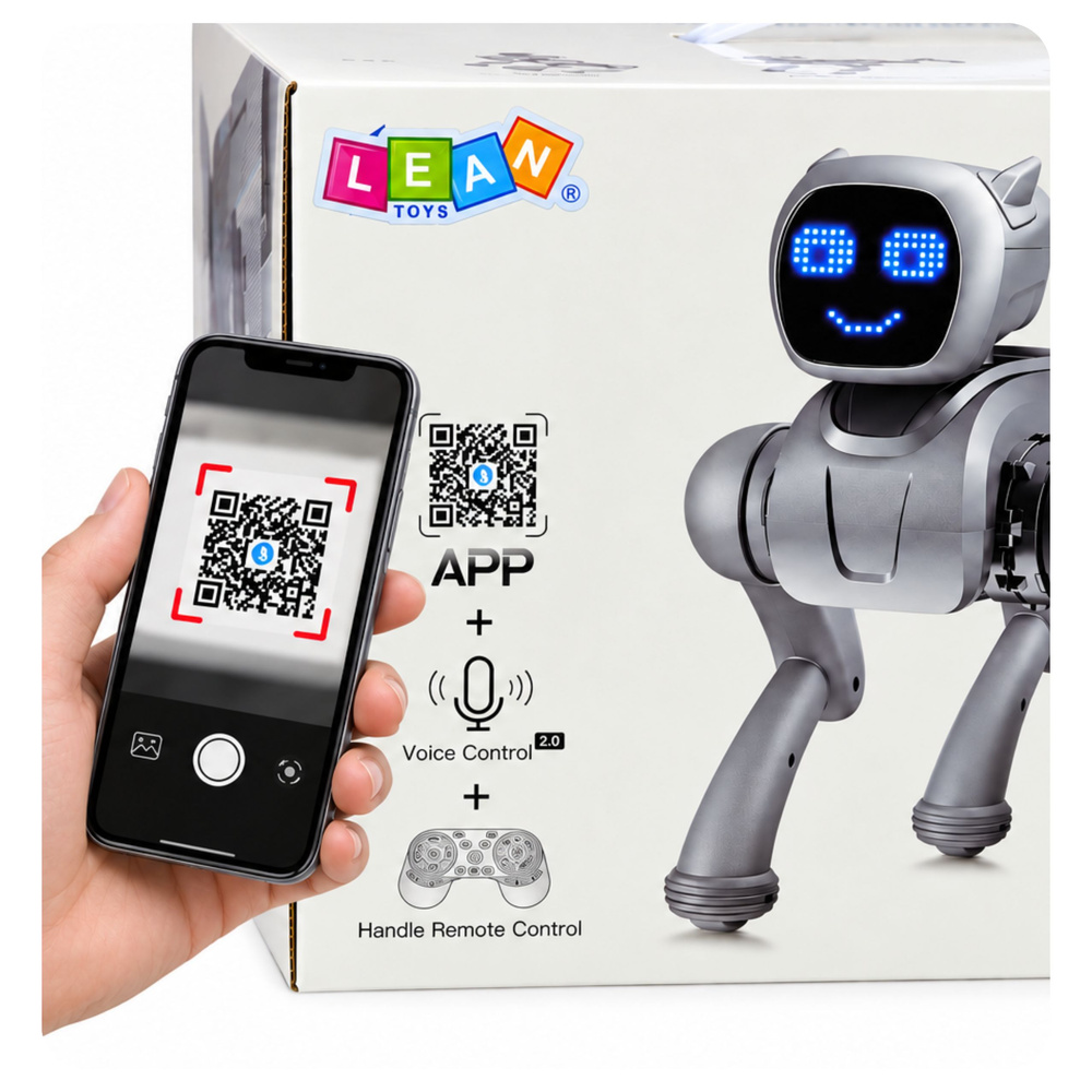 eng_pl_AI-Robot-Dog-Remote-Controlled-RC-Bluetooth-App-Programmable-Silver-32783_6 AI robotski pas – daljinski upravljan (RC/Bluetooth/Aplikacija), programabilan, srebrni