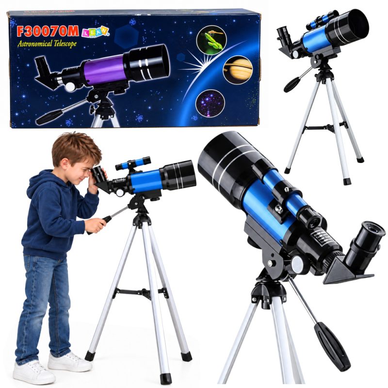 Plavi astronomski teleskop za djecu sa stativom – povećanje 150x
