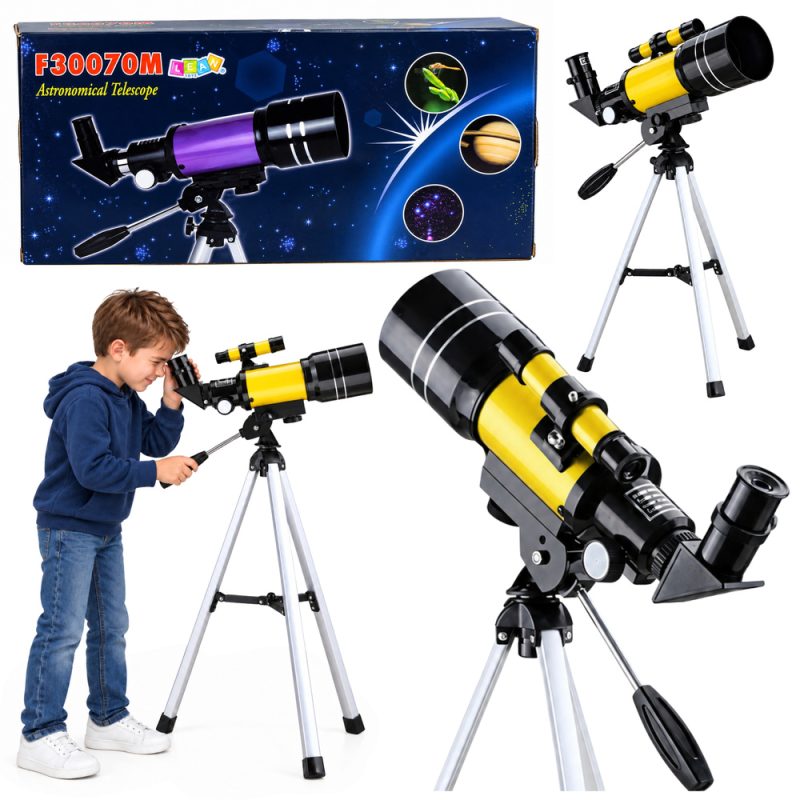 Žuti astronomski teleskop za djecu sa stativom – povećanje 150x