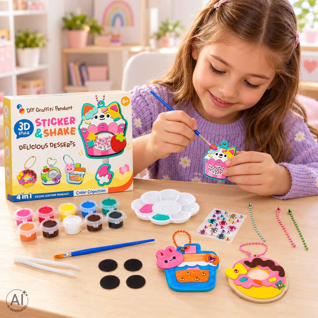 3D-Keychain-Making-Kit-4-Dessert-Themed-Charms-193171 Komplet za izradu 3D privjesaka za ključeve – 4 privjeska s motivom deserta