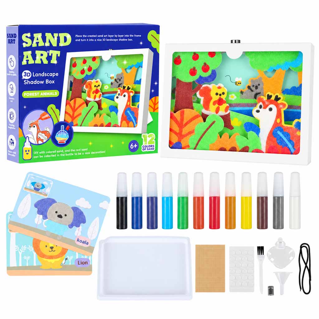 Set za slikanje pijeskom – 3D umjetnost od pijeska: Šumske životinje