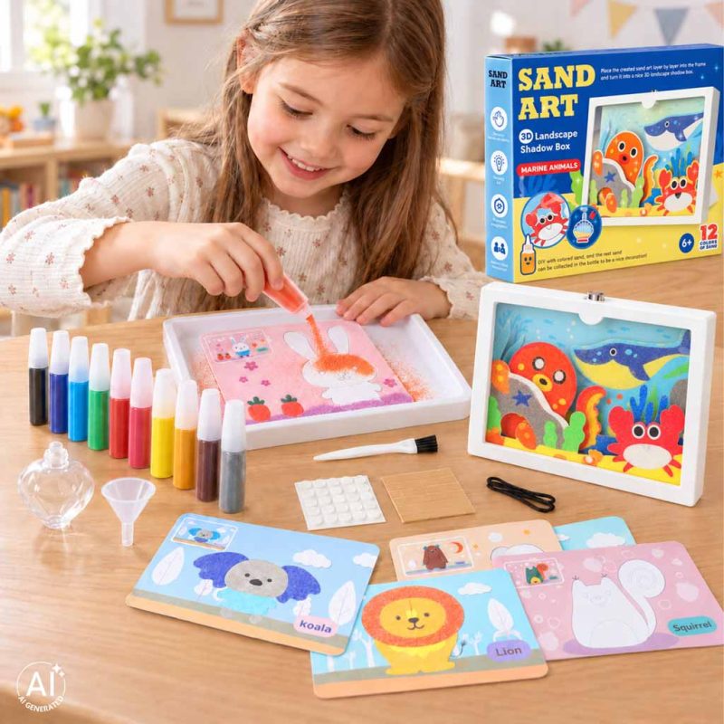 Sand-Painting-Kit-3D-Sand-Art-Marine-Animals-Set-193166 Set za slikanje pijeskom – 3D umjetnost od pijeska: morske životinje