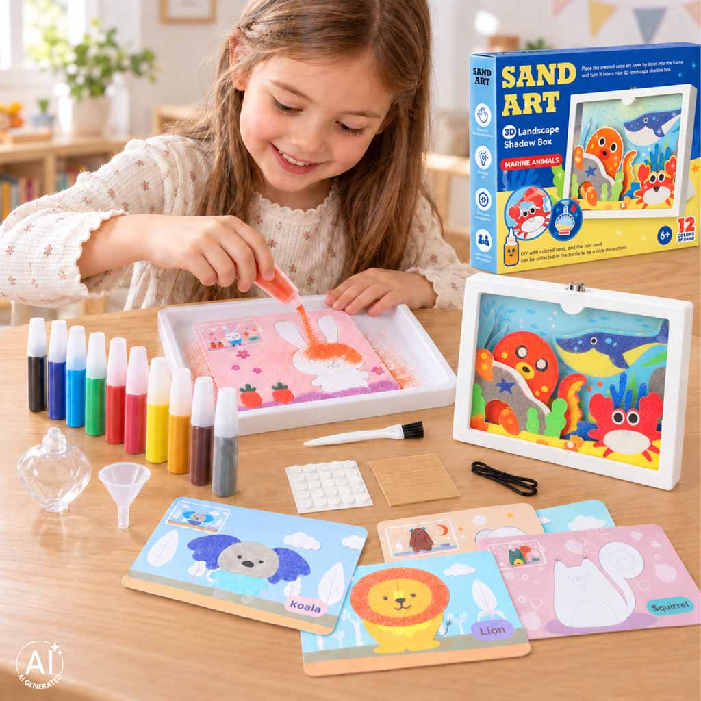 Sand-Painting-Kit-3D-Sand-Art-Marine-Animals-Set-193166 Set za slikanje pijeskom – 3D umjetnost od pijeska: morske životinje
